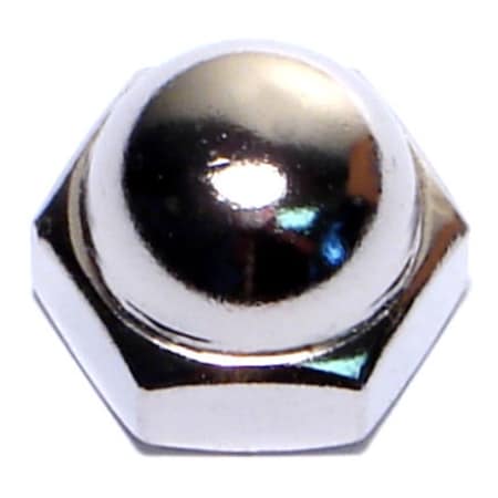 Midwest Fastener Acorn Nut, 3/8"-16, Steel, Nickel Plated, 100 PK 03792